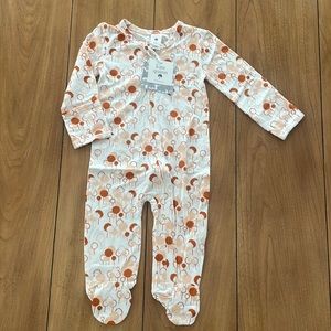 Zipper Footie Little Orange Trees Super Soft Modal Kate Quinn NWT 3-6M